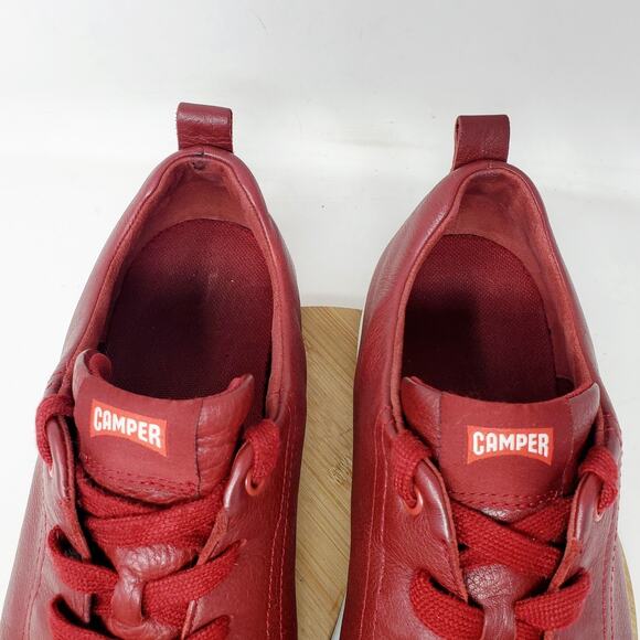 Camper Runner Shoes Mens 46 Red Leather Retro Lightweight Low Comfort Sneaker - Picture 5 of 13